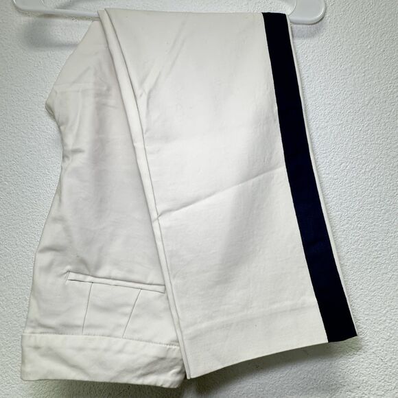 Boden Richmond Ankle Pant Womens Khaki Navy Blue Stripe 8P - Picture 1 of 6